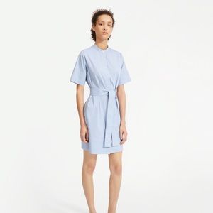 Everlane blue collarless shirt dress